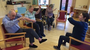 Exercise class is a success at Norton Lees care home